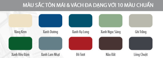 màu tôn và vách Duraframe